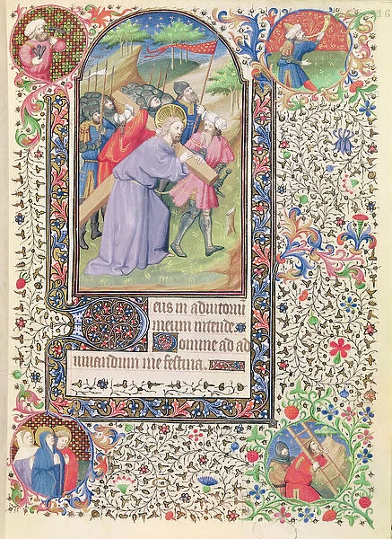 Ms 547 fol. 16 Stations of the Cross, from a Book of Hours used by a woman from Poitiers