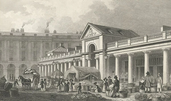 The N. W. facade of the new Covent Garden market, 1827-30 (engraving)