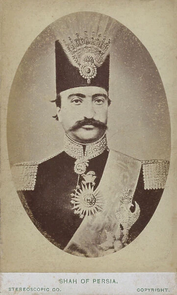 Naser al-Din Shah Qajar, King of Persia (b  /  w photo)