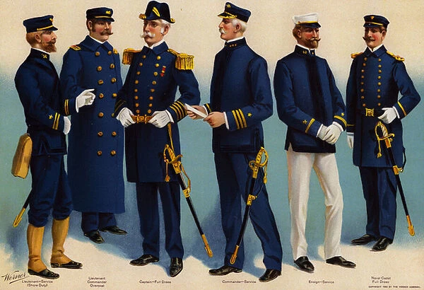 US Navy, uniforms, 1899 (colour litho)