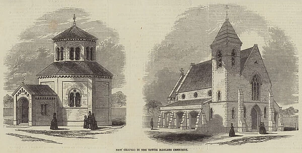 New Chapels in the Tower Hamlets Cemetery (engraving)