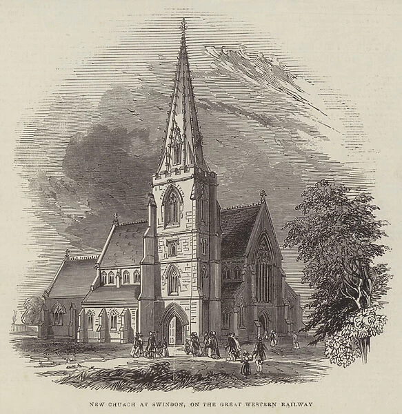 New Church at Swindon, on the Great Western Railway (engraving)