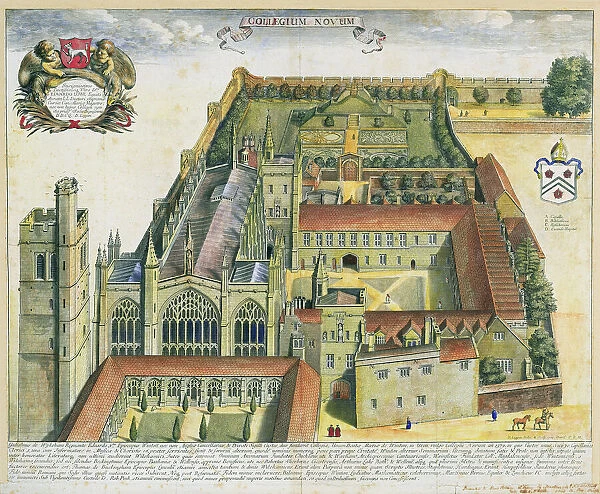New College, Oxford, from Oxonia Illustrata, published 1675 (engraving)