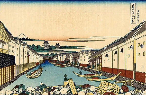 Nihonbashi bridge in Edo, c. 1830 (woodblock print)