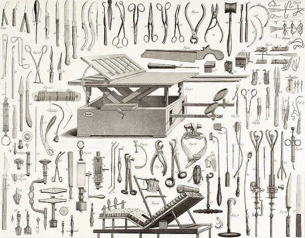 Nineteenth Century Surgical Instruments (etching)