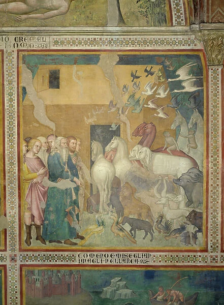 Noah Leading the Animals into the Ark, 1356-67 (fresco) (see also 59303)