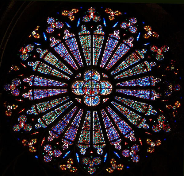 The north rose window (stained glass)