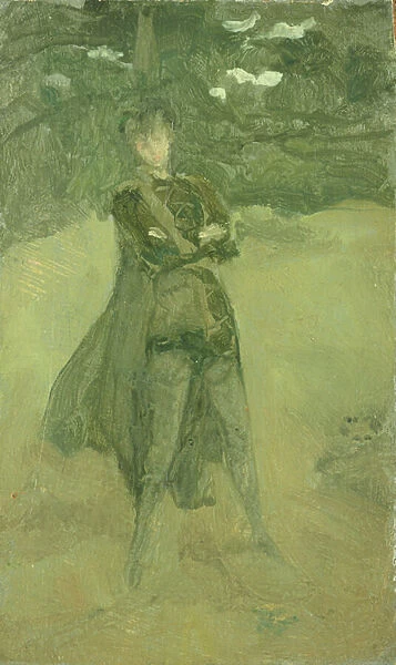Note in Green and Brown: Orlando at Coombe, c. 1884-85 (oil on panel)