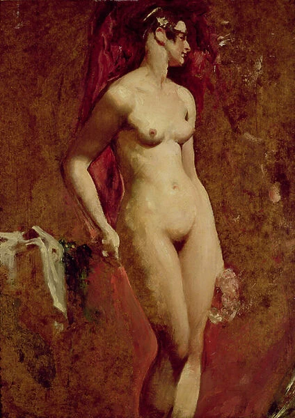 Nude Female Standing (oil on Millboard)