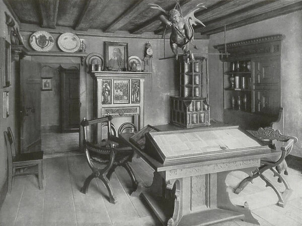 Nurnberg, Zimmer im Albrecht Durerhaus (b  /  w photo)