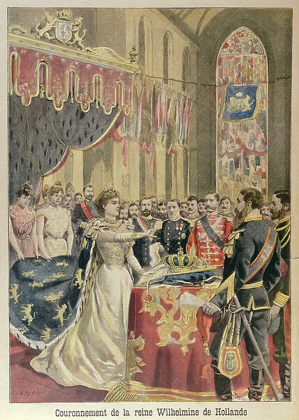 Oath of Constitution of Queen Wilhelmina (1880-1962) at the Nieuwe Kerk (New Church