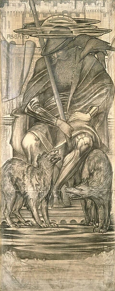 Odin, 1883 (black chalk on paper)
