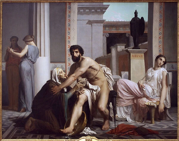 Odysseus recognised by his nurse, Euryclee, 1848 (oil on canvas)