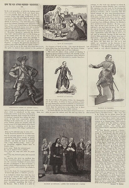 How the Old Actors dressed 'Shakspere'(engraving)