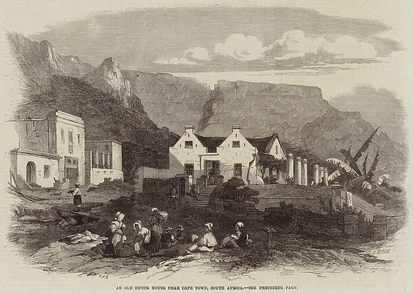 An Old Dutch House near Cape Town, South Africa (engraving)