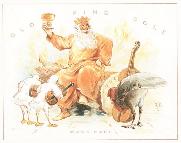Old King Cole, Christmas Card (chromolitho)