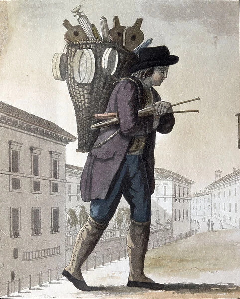 Old trade: the chimney sweep (Lithograph, 19th century)