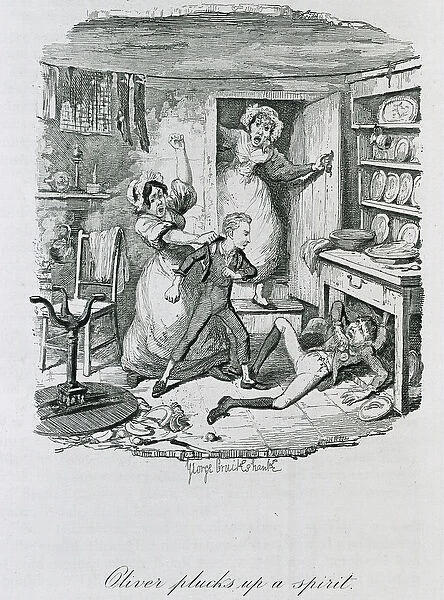 Oliver Plucks Up a Spirit, 1837 (litho)