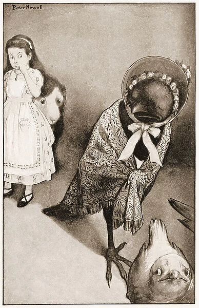 'On various pretexts they all moved off', illustration for Lewis Carroll