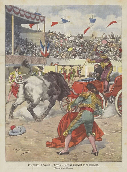 An Original Bullfight Made In Biarritz (France), On September 29th (colour litho)