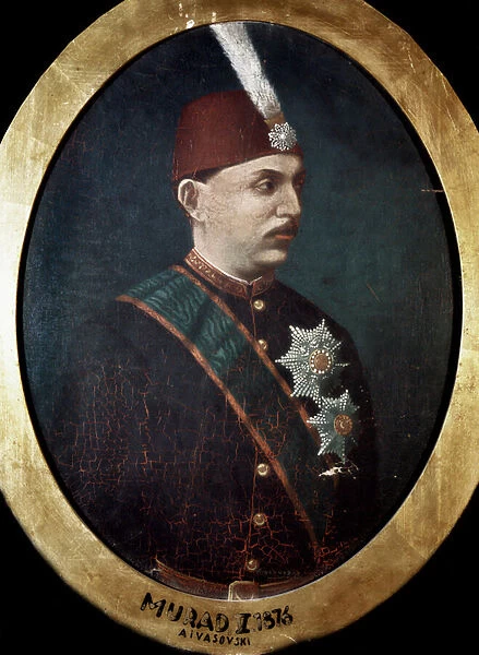 Ottoman Empire: Portrait of Sultan Mehmed Murad V (1840-1910)'Painting. 1876