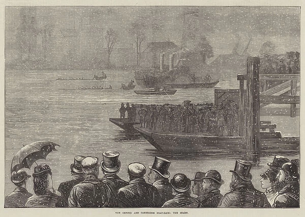The Oxford and Cambridge Boat-Race, the Start (engraving)