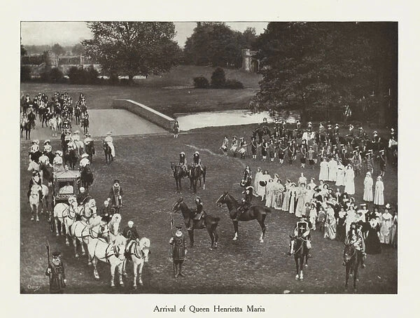 Oxford Historical Pageant, 1907: Arrival of Queen Henrietta Maria (b  /  w photo)