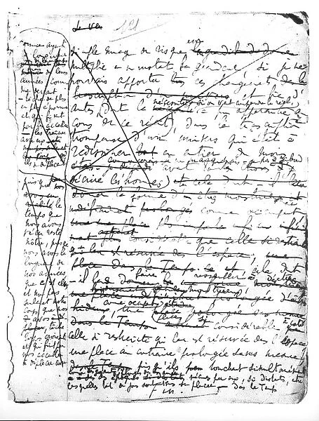 Last page of A la Recherche du Temps Perdu (pen & ink on paper) (b  /  w photo)