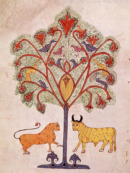 Page of a Mozarabic bible: the dream of the tree of Nabucodonosor interpreted by