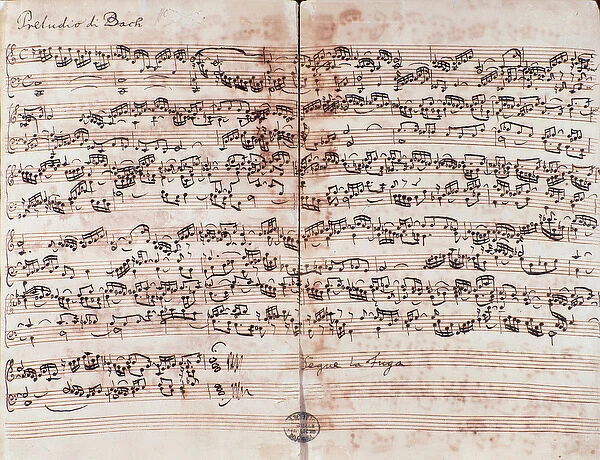 Page of Prelude in C in The Well-Tempered Clavier by Johann Sebastian Bach, 1752