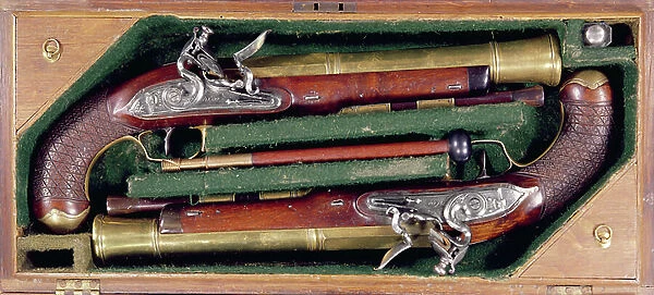 Pair of Blunderbuss pistols, c. 1830 (mixed media)