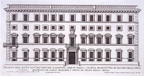 Palazzo Chigi, Piazza Colonna, Rome, from Palazzi di Roma