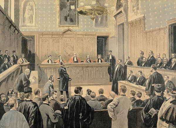The Panama Trial, from Le Petit Journal, engraved by Fortune Louis Meaulle
