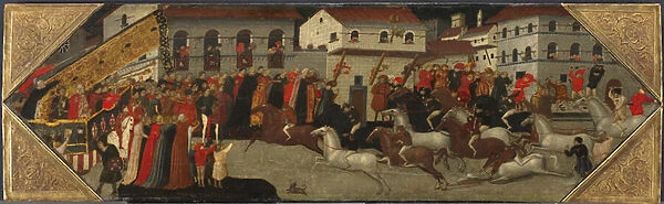 Panel from a Cassone: The Race of the Palio in the Streets of Florence