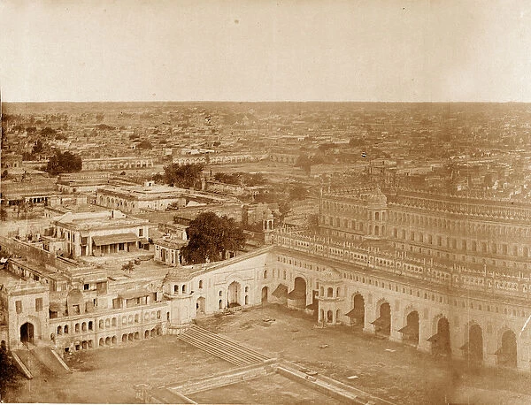 Panorama of MachiBoran, Lucknow (b  /  w photo)