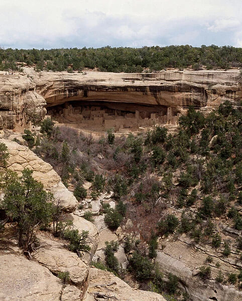 Panoramic view of the Cliff palace site (1993, Photography)