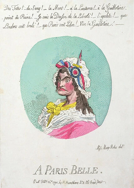 A Paris Belle, published by Hannah Humphrey in 1794 (hand-coloured etching)