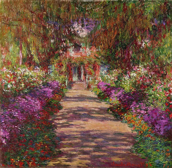 A Pathway in Monets Garden, Giverny, 1902 (oil on canvas)