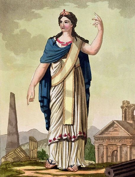 Patrician Woman, No. 26 from Antique Rome, engraved by Labrousse
