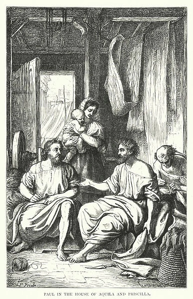 Paul in the House of Aquila and Priscilla (engraving)