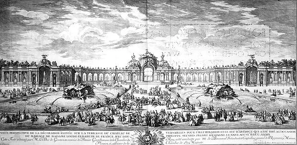 Perspective view of the terrace at Versailles on the occasion of the marriage of