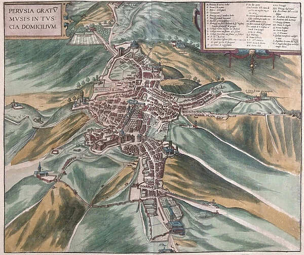 Perugia, Italy (engraving, 1572-1617)