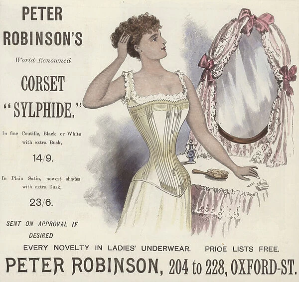 Peter Robinsons World-Renowned Corset Sylphide (coloured engraving)