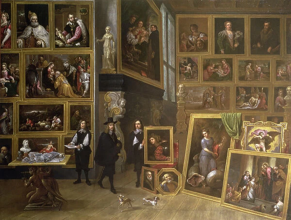 The Picture Gallery of Archduke Leopold Wilhelm (1614-61) (oil on canvas)