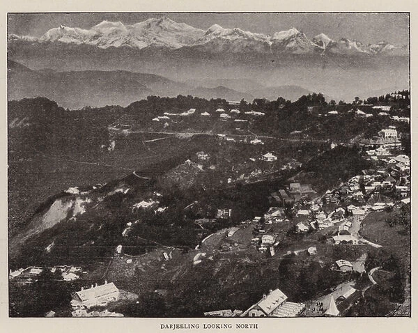 Picturesque Darjeeling (b  /  w photo)