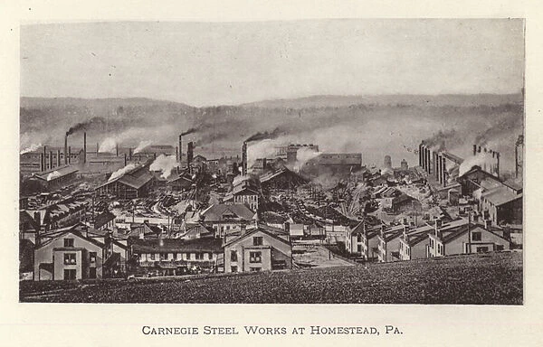 Pittsburgh: Carnegie Steel Works at Homestead, Pennsylvania (b  /  w photo)