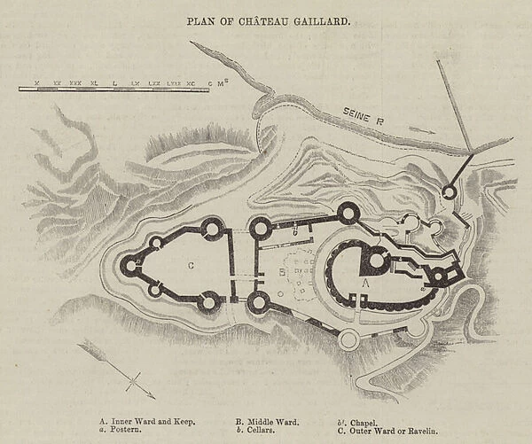 Plan of Chateau Gaillard (engraving)