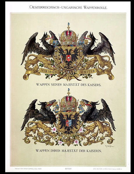 Plate with the coats of arms of Emperor Franz Joseph I (1830-1916