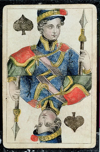 Playing card: Jack of Spades (colour lithograph)