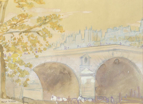 Pont Marie from Quai des Celestins, 1926 (w  /  c on paper)